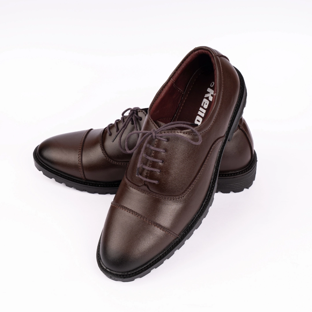 Reno Leather Formal Shoes-Chocolate-RF2039